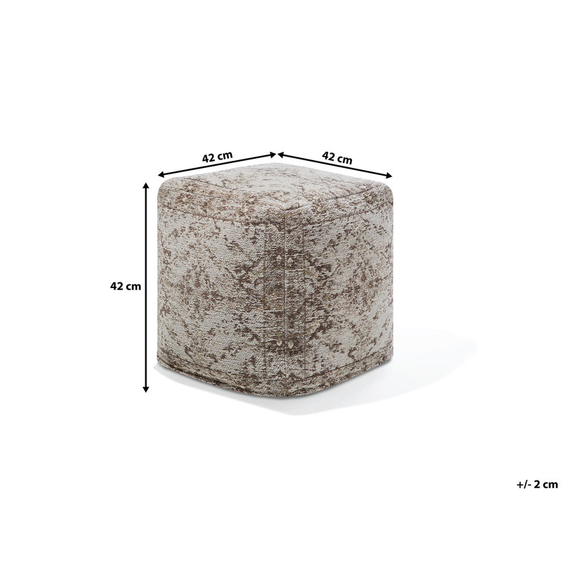 Classic 42cm Wide Square No Pattern Pouffe Ottoman