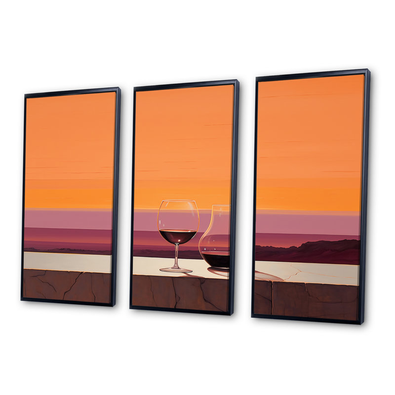 Ensemble de salon Vinos Vista - Wine, Cadre flottant noir, H 40 po x l 60 po x P 1 po