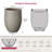 16" W x 21.5" H Concrete Tall Round Flower Planter Handcrafted Brown Large Plant Pots with Drainage Hole-1522835328-1540417181