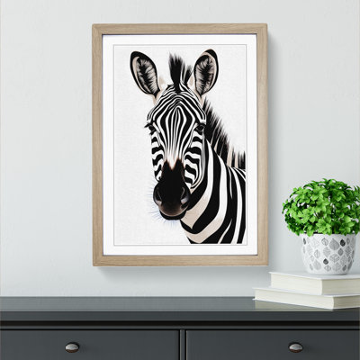Zebra Line - Single Picture Frame Print on Wood