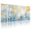 «Landscape & Nature Birch Trees Autumn Leaves Blue Sky», ensemble de 3 impressions sur toile-641751466