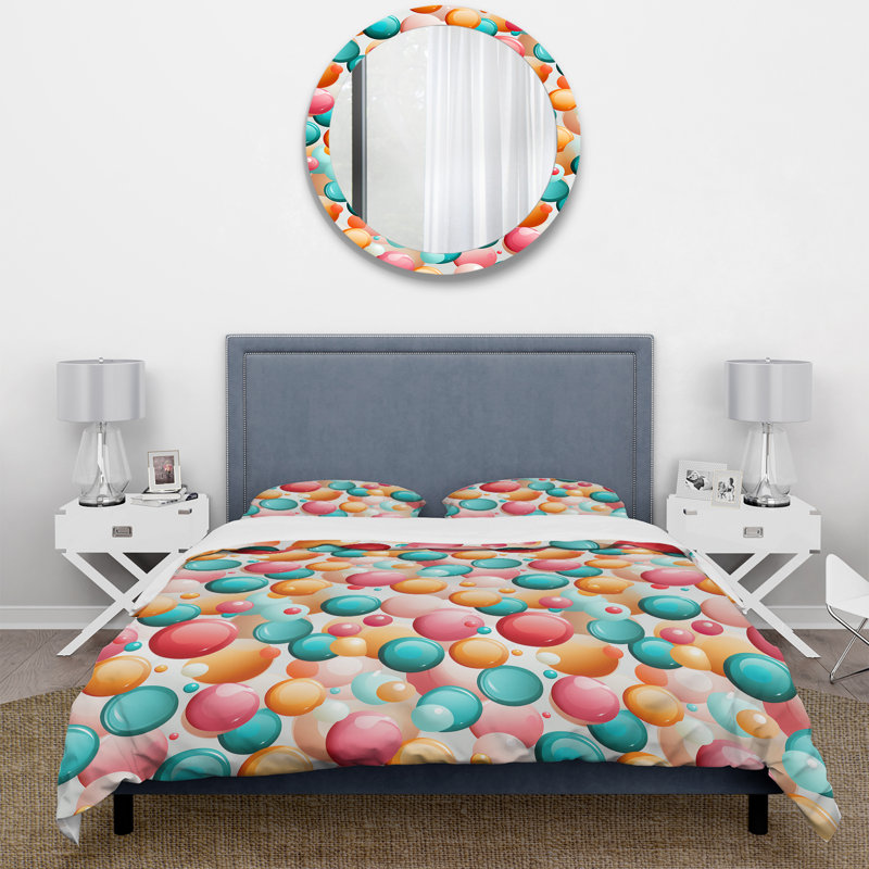Ensemble de housse de couette Popart Candy Crush Delight, Housse de couette pour grand lit et 2 taies décor