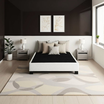 Plateforme de lit tapissier Oatmeal
