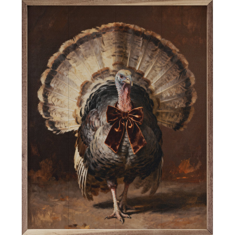 Turkey With Velvet Bow, H 10 po x l 8 po