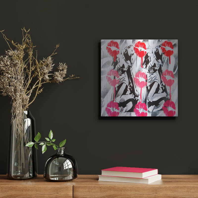 «Lip Service» par Abstract Graffiti, art mural, H 12 po x l 12 po