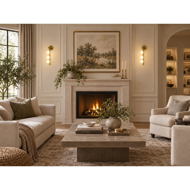 Transitional 3-Light Glass Wall Sconce , Brass