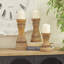 Ensemble de chandelles de table en bois 3 pièces 12 po 3 pièces-280358547