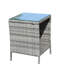 Table basse grise pour patio avec verre trempé robuste de 19,82 po x 19,82 po x 21 po et résistant à l'eau