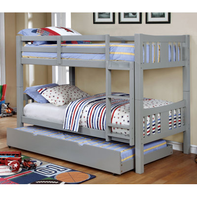 Aasu Kids Twin Over Twin Bunk Bed with Trundle
