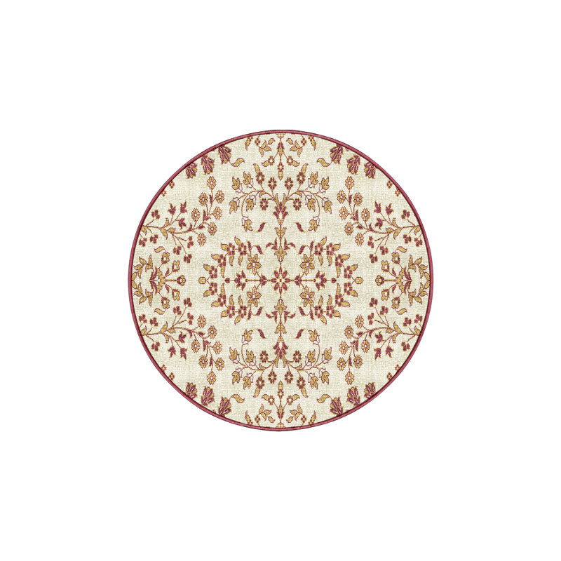 Deshan Hand Loomed Washable Oriental Indoor Rug, Round 5'