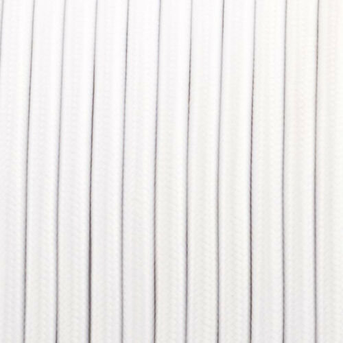 3m 2 Core Round Fabric Electrical Cable Braided Flex Cord for Lightning Lamp and DIY Projects, White