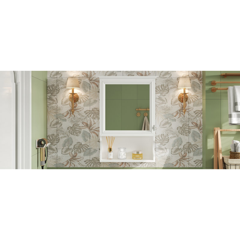 Armoire de rangement de salle de bain murale 20 "avec miroir, armoire de rangement murale avec porte, armoire à pharmacie murale à miroir