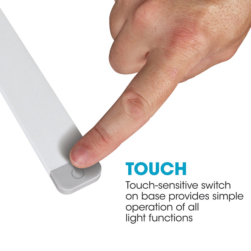 OttLite Swivel LED Desk Lamp with USB, Flexible Neck, Touch, Dimmable & Integrated Phone Holder