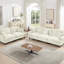 Beige blanc, 3 places, 2 places, conception modulaire classique, accoudoirs évasés, jupes amovibles, pieds fuselés, chenille, canapé à configurations multiples, salon, options de rangement-549755203