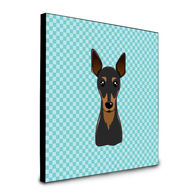 Panneau mural d’art Dungorbery, bleu, Pinscher nain