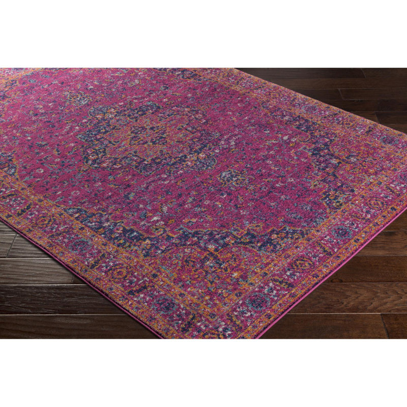 Hillsby Machine Woven Garnet/Navy Area Rug, Runner 2'7" x 7'3"