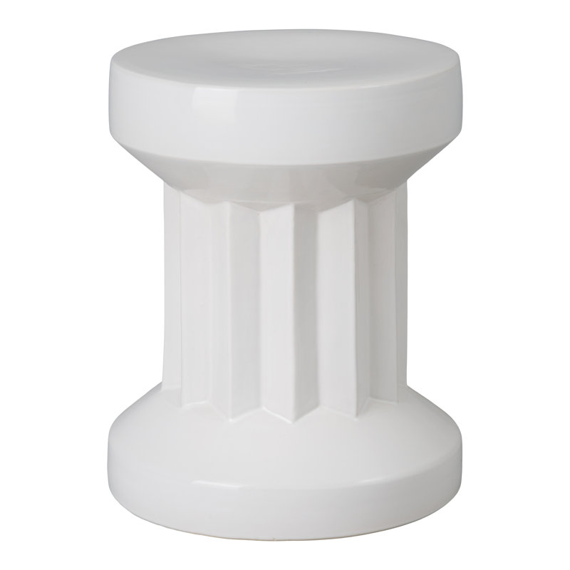 TABOURET INTREPIT, TURQUOISE 300C 15X18 "H, Blanc