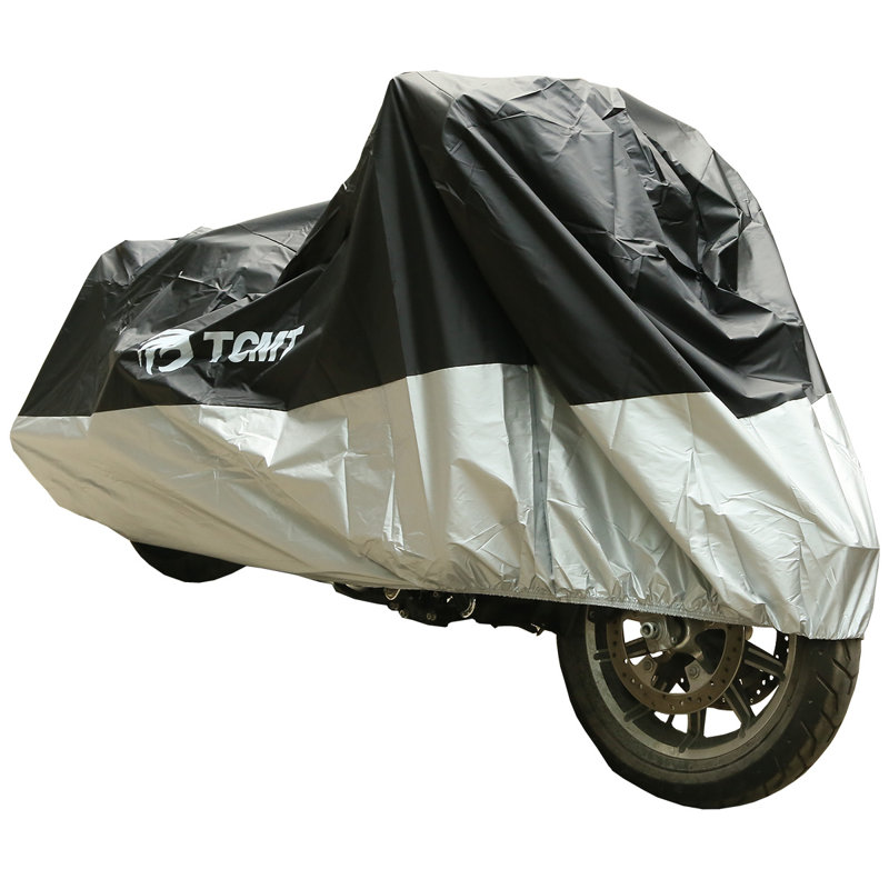Housse pour boucle de moto par TCMT, H 43,31 po x l 37,4 po x P 86,61 po, Noir / argent
