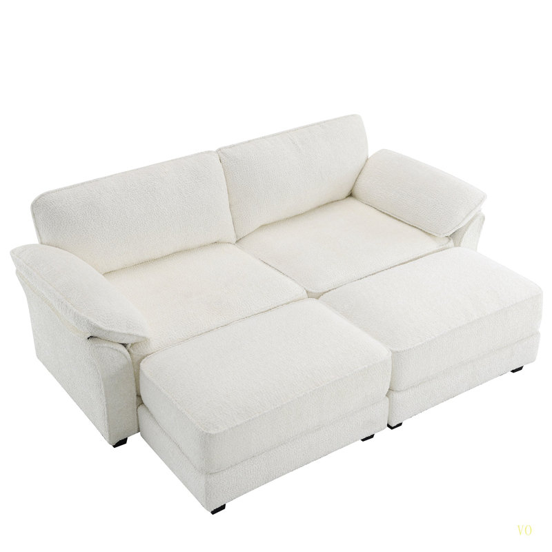 Ensemble de canapé-lit modulaire convertible Free Combination, Blanc
