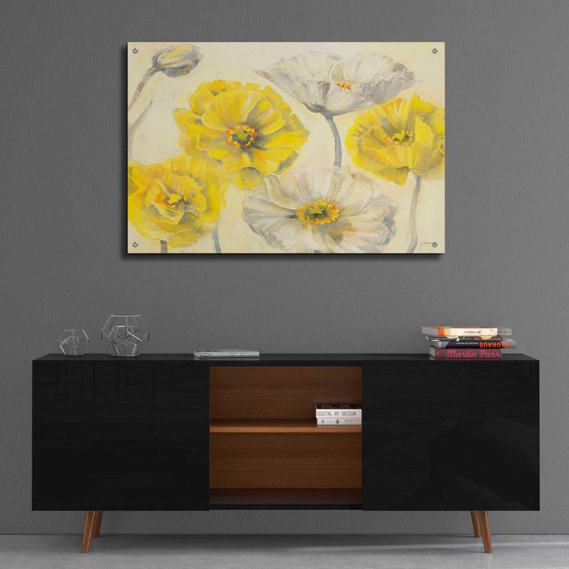 «Comtemporary Poppies I» par Carol Rowan, H 24 po x l 36 po x P 0,2 po