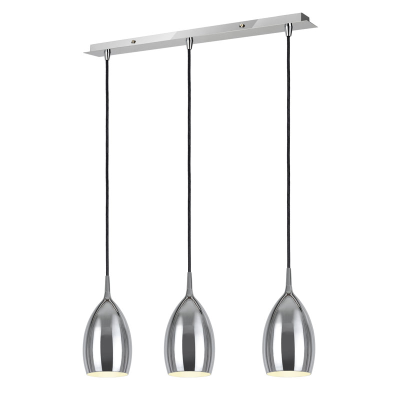 Lowder 3 - Light Kitchen Island Pendant, Chrome