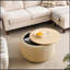 Repose-pieds rond avec rangement 2 en 1, idéal comme table de bout et siège, peu encombrant et multifonctionnel-1279257253