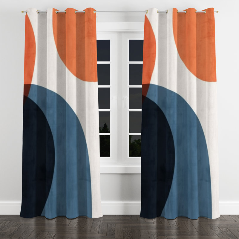 Avonda - Rideau occultant avec œillets Minimalisme - 1 panneau, L 52 po x L 108 po, Œillets dorés