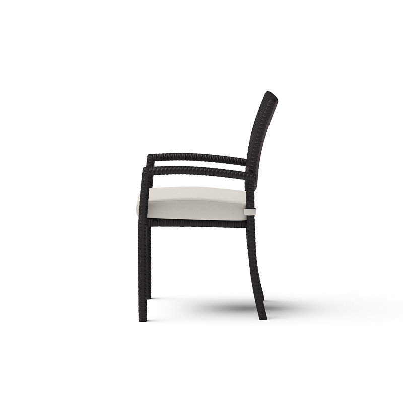 Winnie Stacking Patio Dining Armchair with Cushion, Spectrum Dove Sunbrella® Plainweave