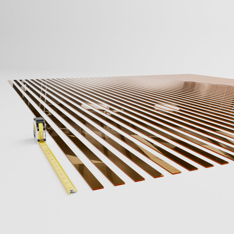 Adjustable Acrylic Slat Wall Panel Kit, Gold Mirror, 94" H x 42" W