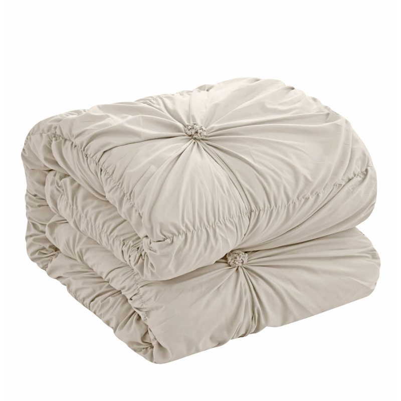 Ensemble d'édredon en duvet beige 180 fils