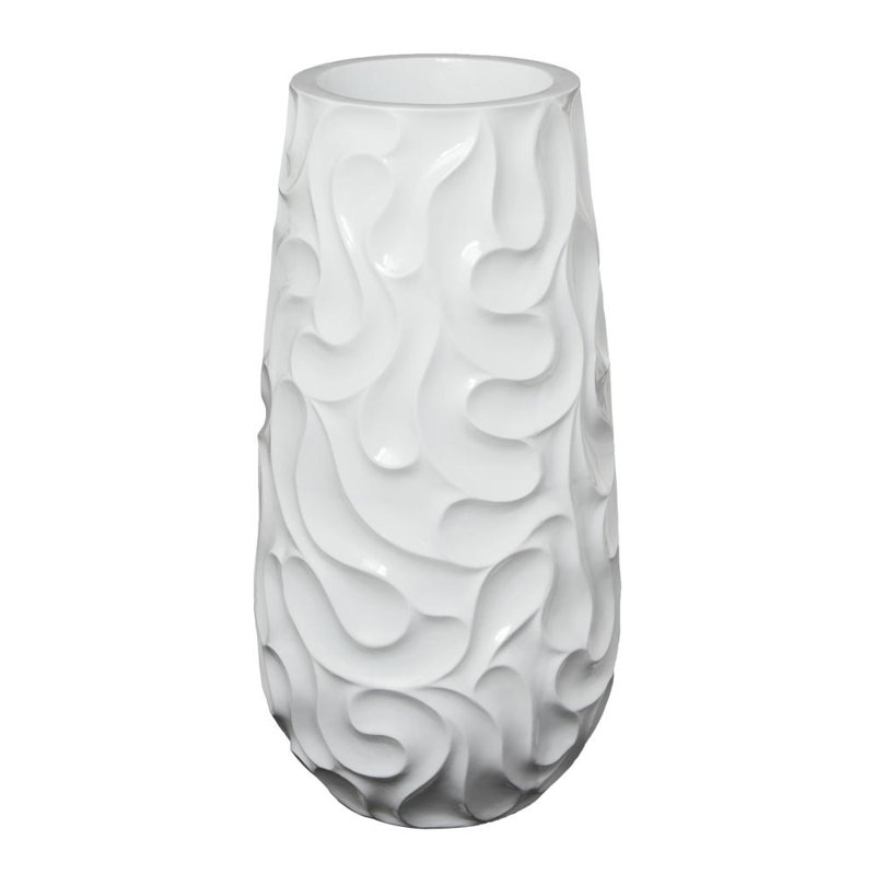 Grand vase décoratif texturé Ciannah, H 37 po x l 19 po x P 19 po, Blanc