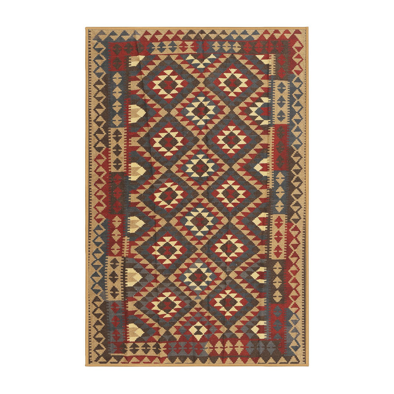 Tapis brun/rouge contemporain Sitkin, Rectangle 3 pi x 5 pi