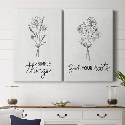 Croquis simple - Toile tendue avec châssis de qualité supérieure - Prêt à être accroché