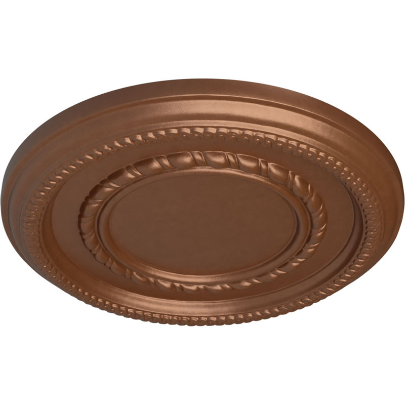Médaillon de plafond Endurathane Classic, DE 12 3/8 po x P 4 po x P 1 1/8 po (convient aux auvents jusqu'à 7 1/4 po), finition pierre spartiates peinte à la main