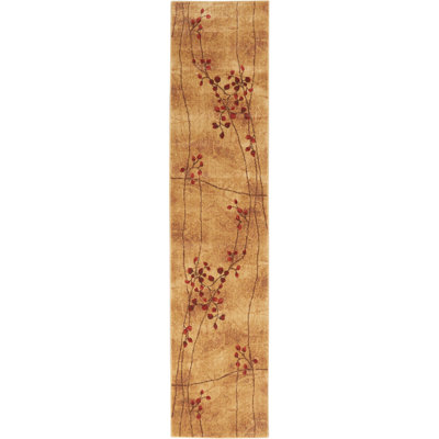 Tapis taupe, beige et rouge à motif floral Arnim