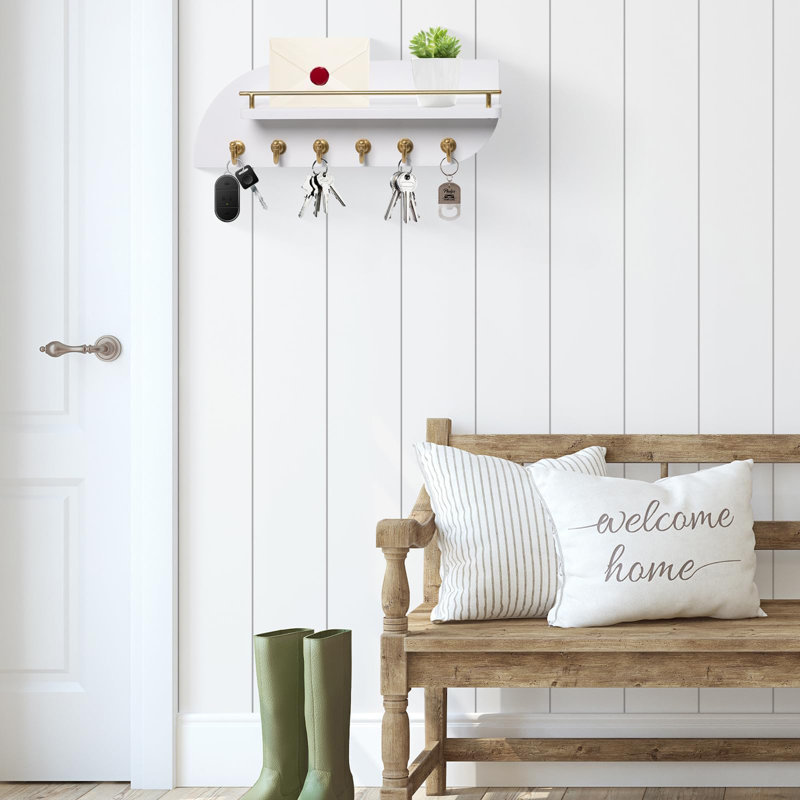 Key Holder for Wall, White