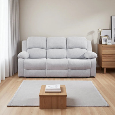 Off-white Linen 3 Seat Recliner Sofa