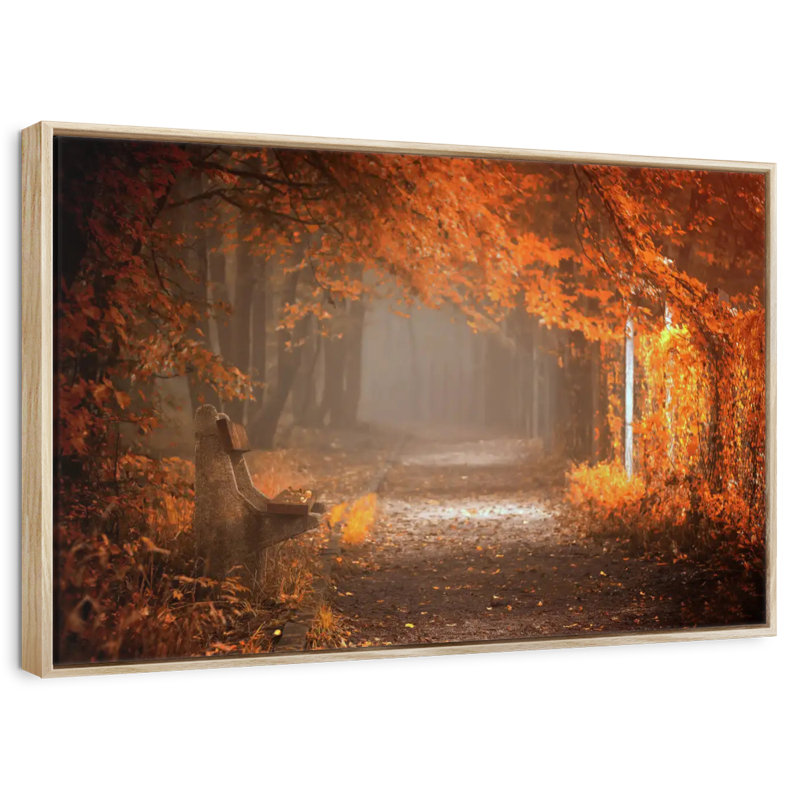 En attente de chute, Cadre flottant en bois naturel, 43 po x 29 po