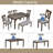 6 Piece Kitchen Dining Set, Rectangular Wooden Dining Table With 4 Upholstered Chairs And A Bench, Dining Table Set For 6 People-417480901-415008245