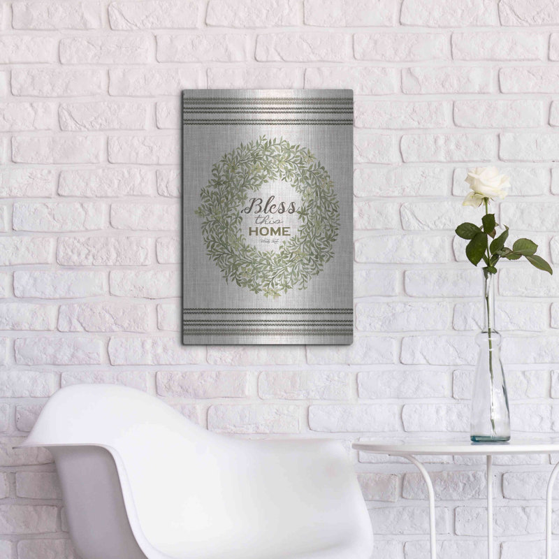 «Bless This Home Wreath» par Cindy Jacobs, art mural en métal, H 24 po x l 16 po