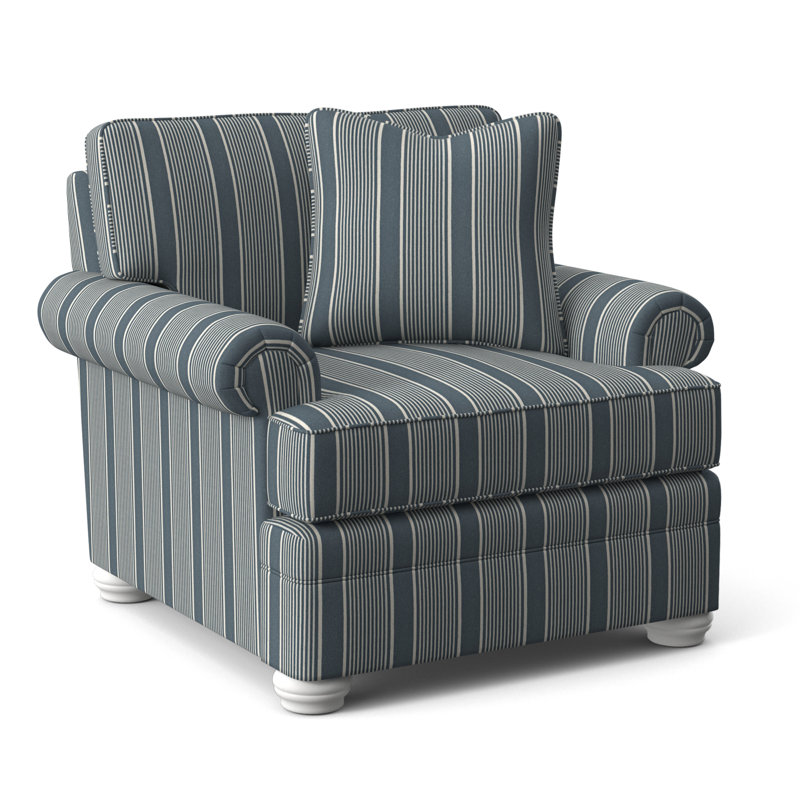 Kensington Armchair, Taupe Plaid; 0126-73, Frost White Finish
