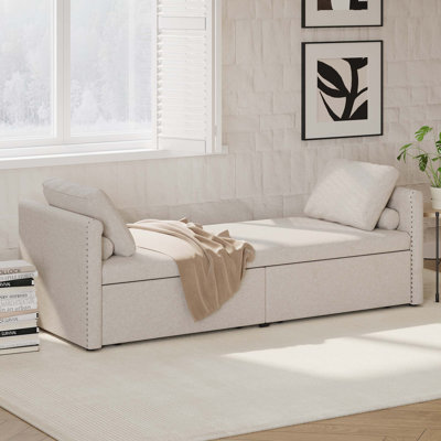 Modern Upholstered Chaise Lounger Daybed Small Single Daybed With 2 Drawers,Living room chair,Reading chair