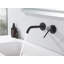 Robinet de lavabo mural Weshi noir mat à poignée unique, bec courbé, avec valve encastrée et cartouche en céramique longue durée-120985690