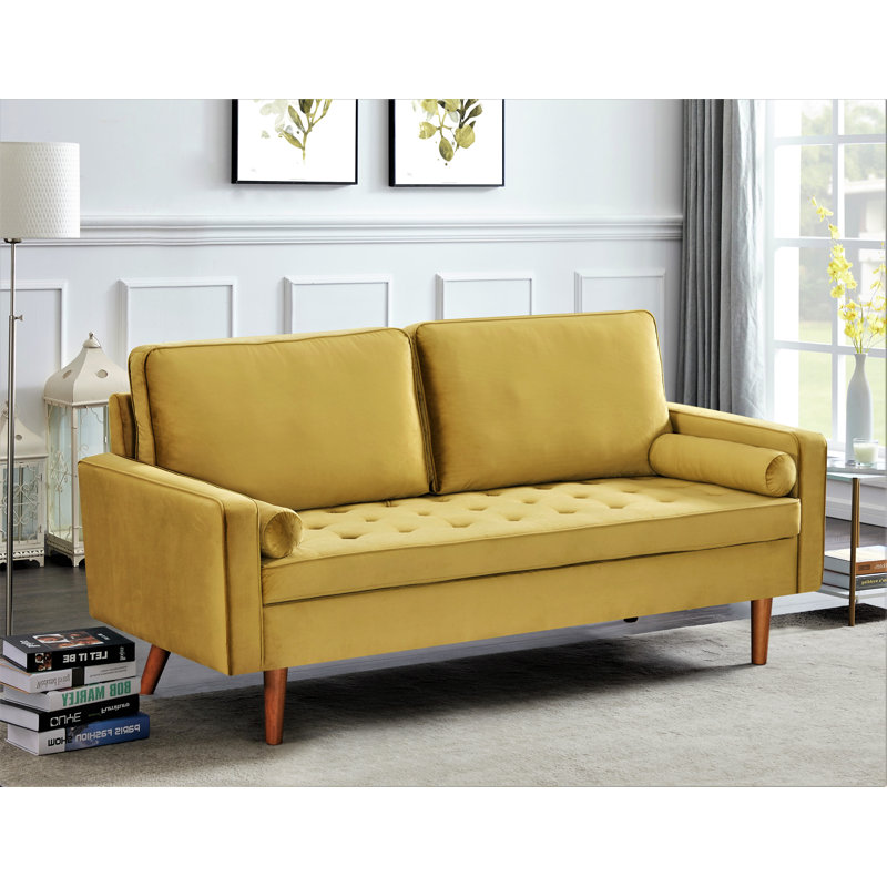 Edora 69.6'' Velvet Sofa, Gold Velvet