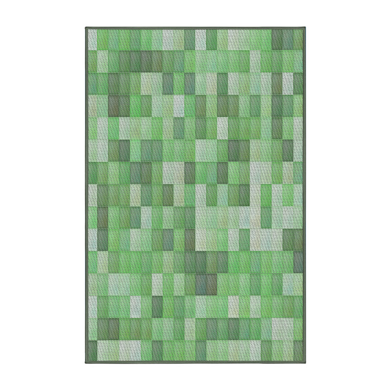 Tapis vert tissé à la machine, Rectangle 5 pi x 7 pi