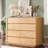 47.2“H Natural Curved 8-Drawer Dresser, Rustic Chest of Drawers, Farmhouse Storage Dresser for Bedroom Living Room-282476884
