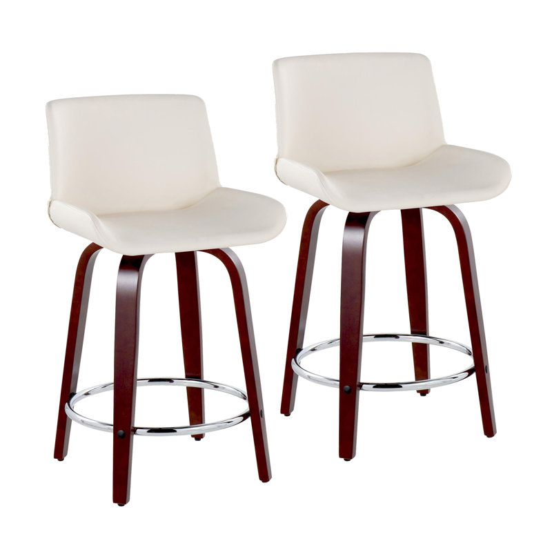 Contemporary Counter Stool, Blanc