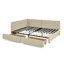 Cadre de lit double capitonné avec rangement pleine grandeur, cadre de canapé-lit avec dossier et accoudoirs confortables, lit double pour chambre à coucher, salon, velours-1703651444