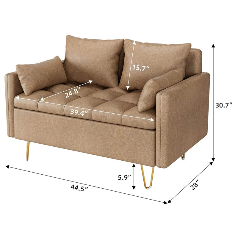 Mildner Metal 28'' Reception Loveseat