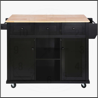 Versatile Kitchen Cart with Drop-Leaf Countertop and Internal Storage